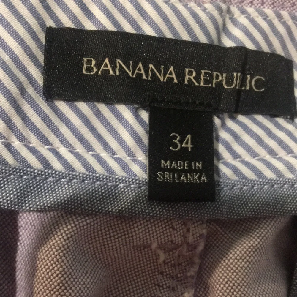 Banana Republic men 100% cotton Bermuda shorts lilac purple with pockets size 34